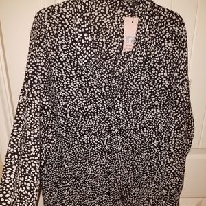 🆕 MISSguided black and white spotted shirt dress